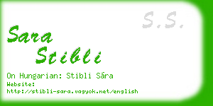 sara stibli business card